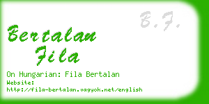 bertalan fila business card